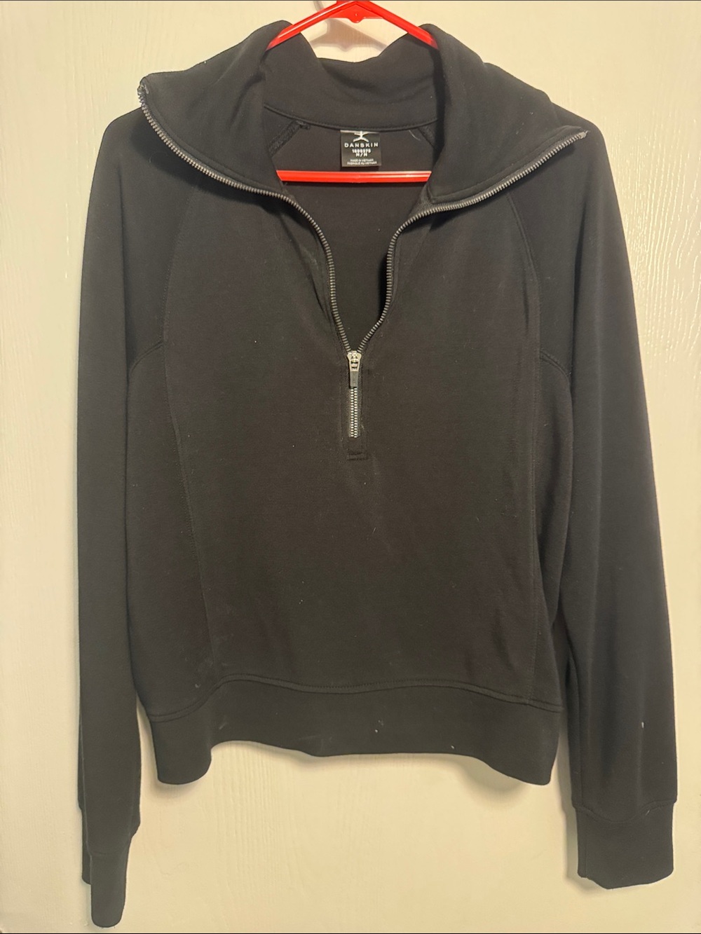 Danskin Black Quarter-Zip Pullover Sweater - Casual Loungewear Layering Piece